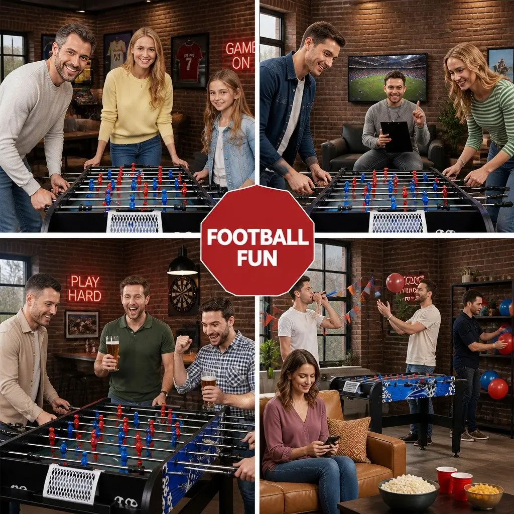 Foosball Soccer Table MDF 4FT Black