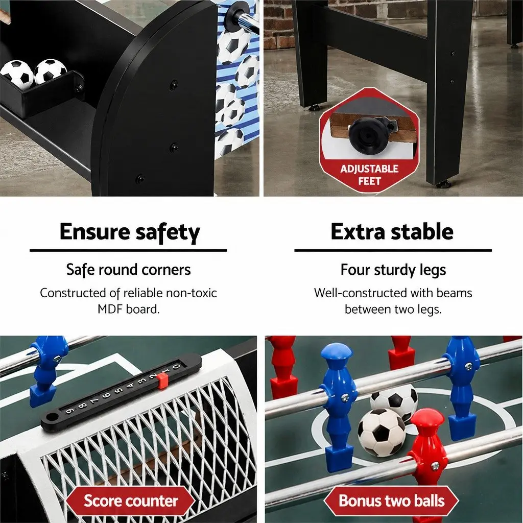 Foosball Soccer Table MDF 4FT Black