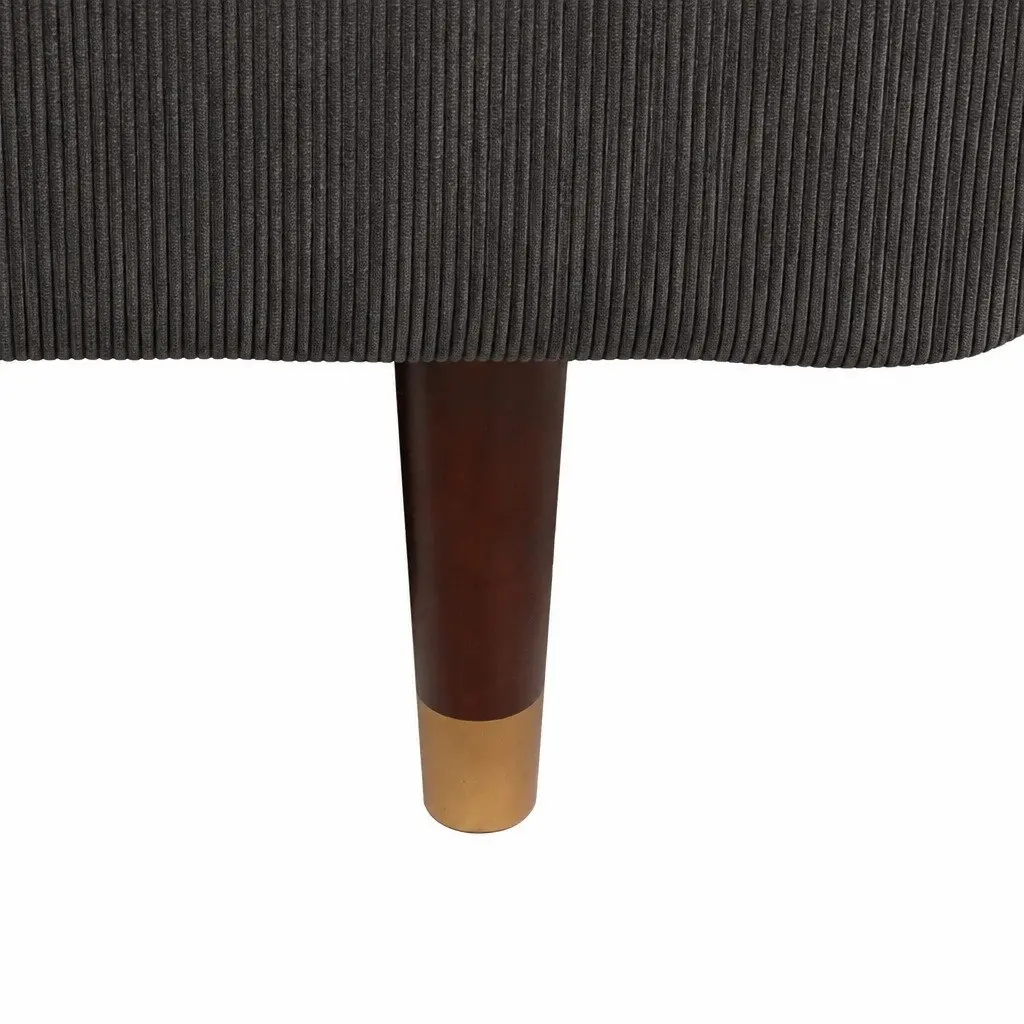 Convertible Sofa Bed Corduroy Fabric 3-Seater Adjustable Backrest Grey