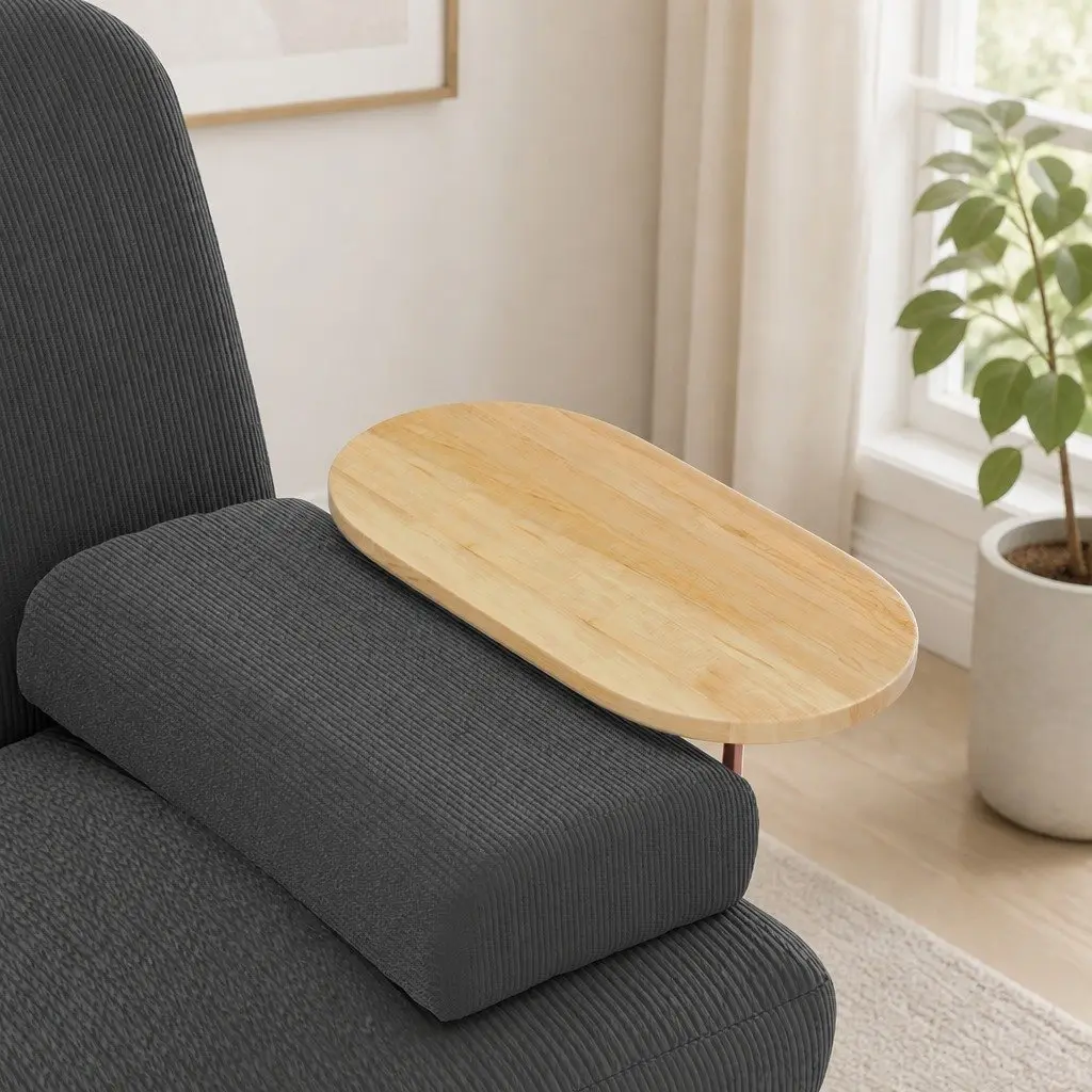 Convertible Sofa Bed Corduroy Fabric 3-Seater Adjustable Backrest Grey