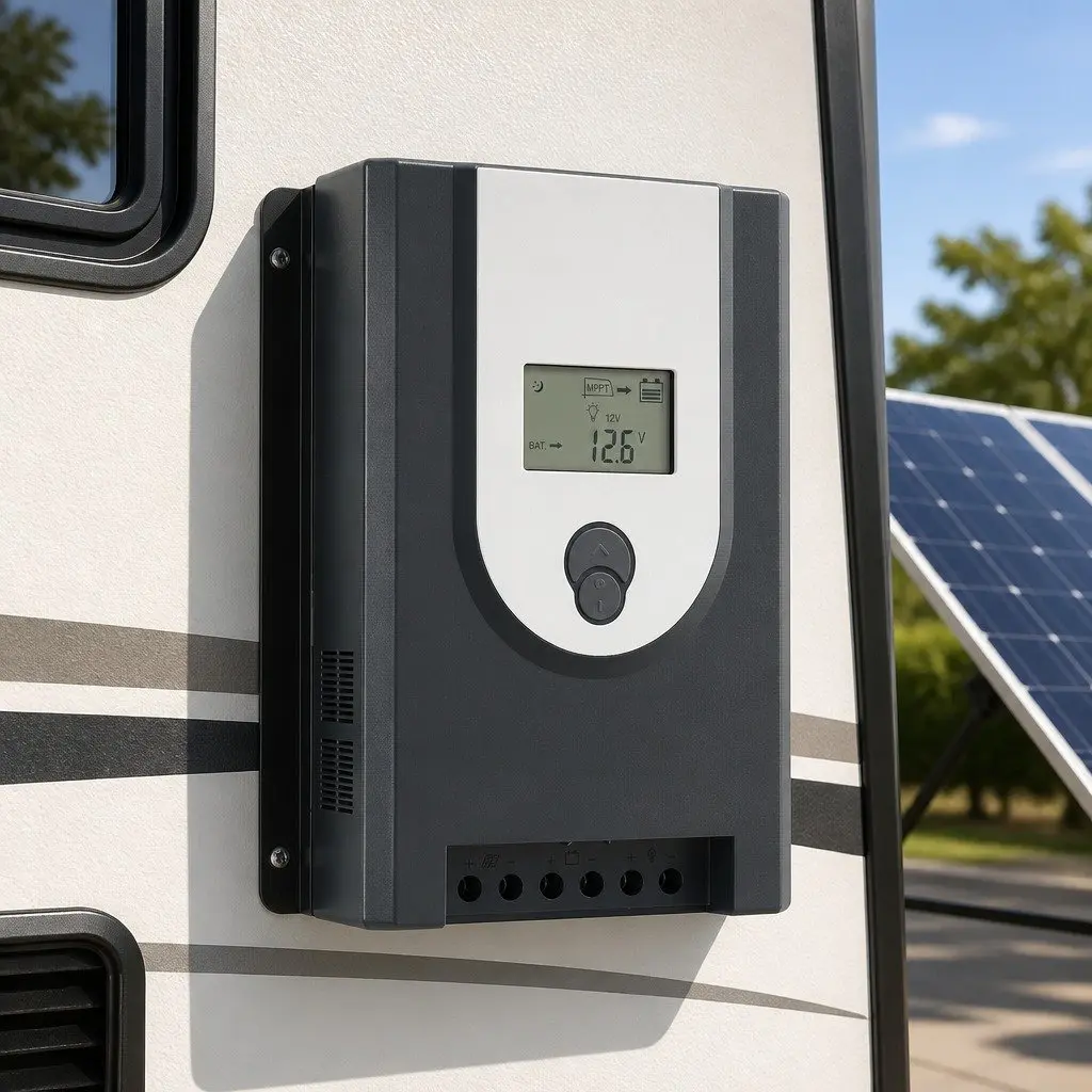 50A MPPT Solar Charge Controller Bluetooth 12V 24V Grey