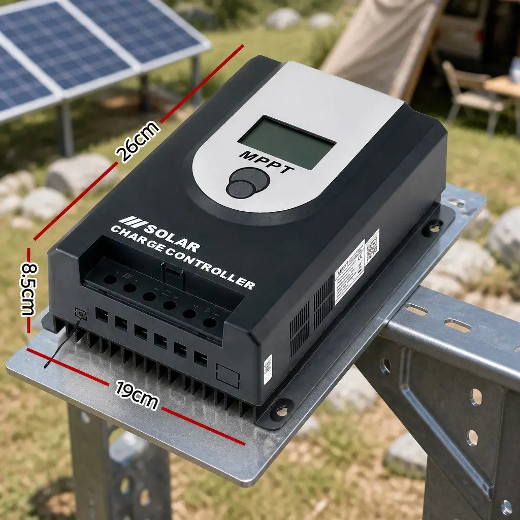 50A MPPT Solar Charge Controller Bluetooth 12V 24V Grey
