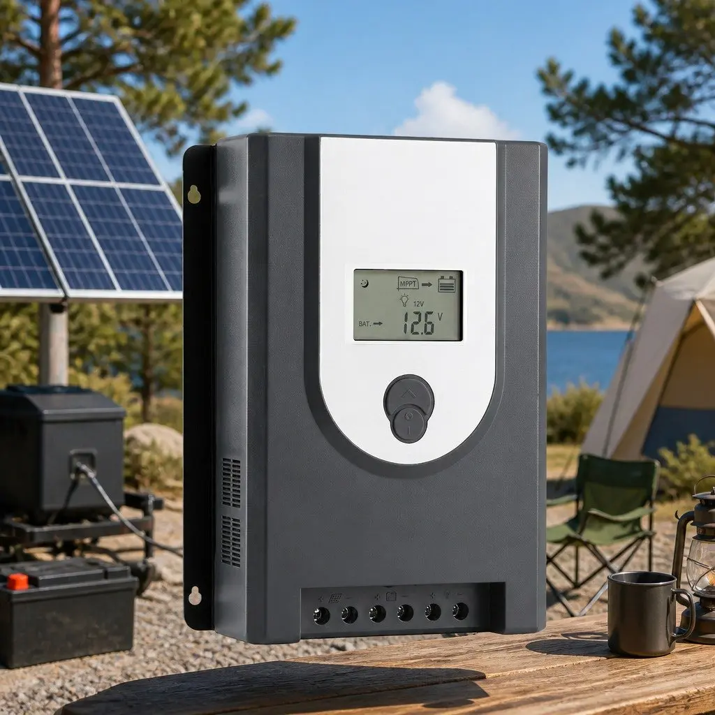 50A MPPT Solar Charge Controller Bluetooth 12V 24V Grey