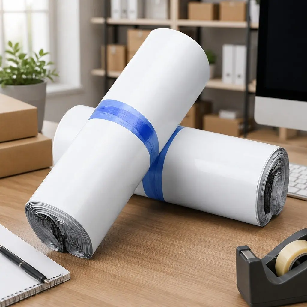 Poly Mailers Self Sealing Bags Tear Resistant White Black 60x65cm 65x75cm 75x90cm Lightweight Construction