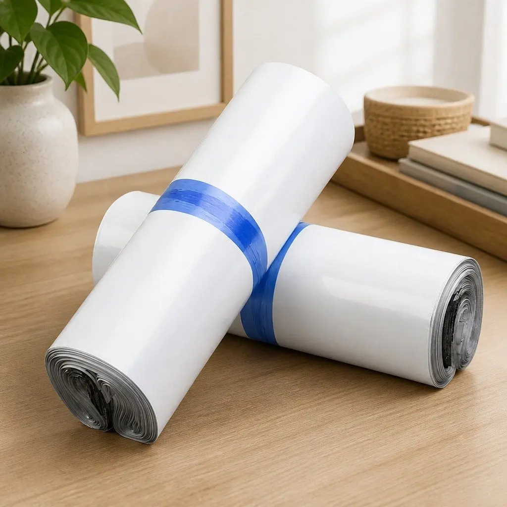 Poly Post Mailer Bags Self Sealing Plastic 60x65cm White Black Puncture Tear Resistant
