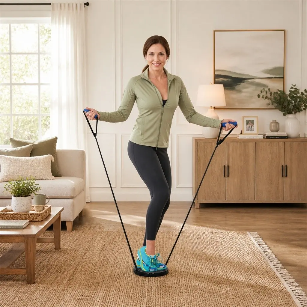 5in1exerciseequipmentsetabrollerhandgrippershulahooppushupbarswaisttwistingdiscblueblack