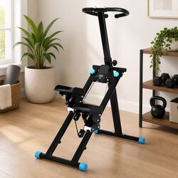 Stair Stepper Machine Foldable Home Gym Cardio Climber Adjustable Handles Pedals