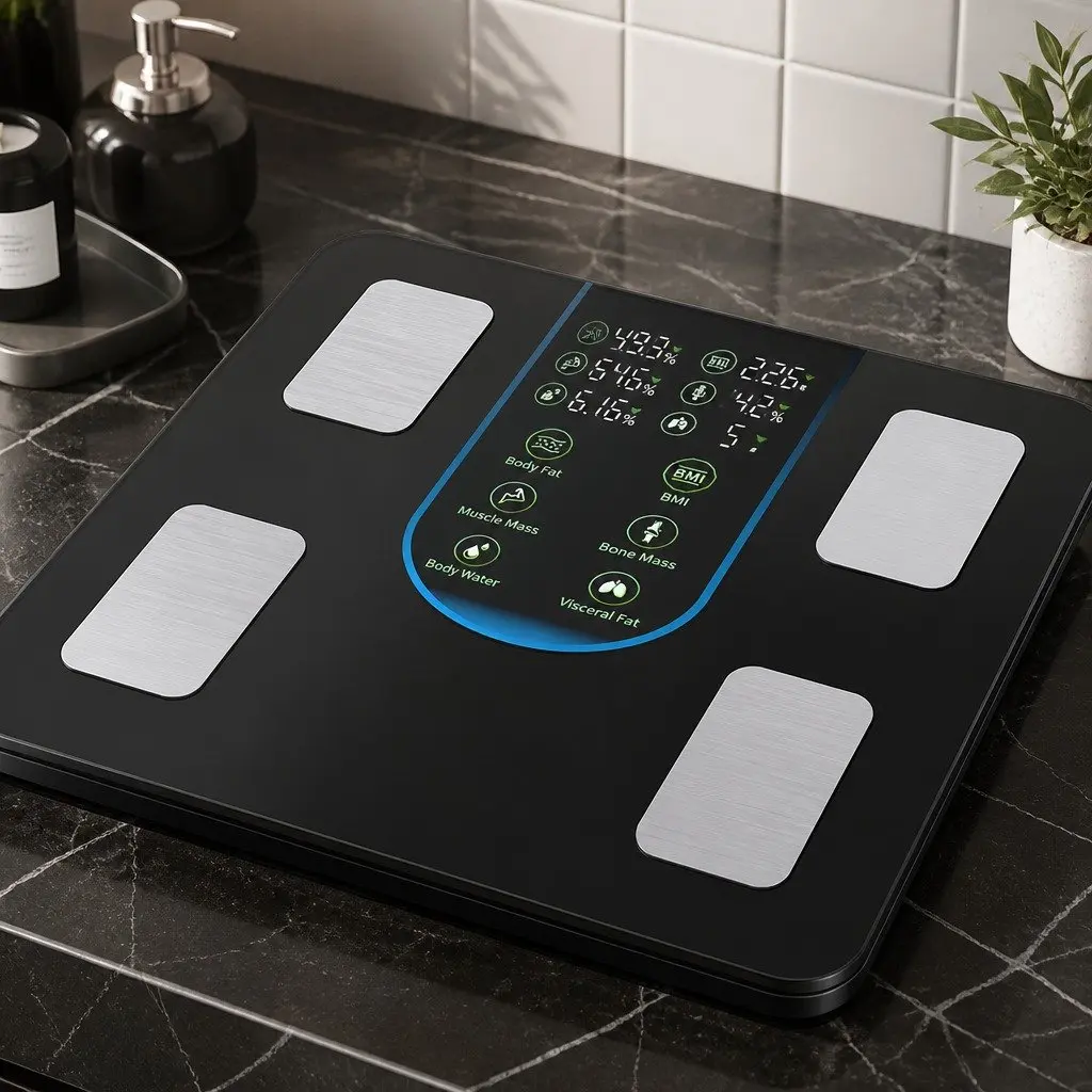 Smart Body Fat Scale Digital Bathroom Weight Monitor Bluetooth 8 Profiles LED