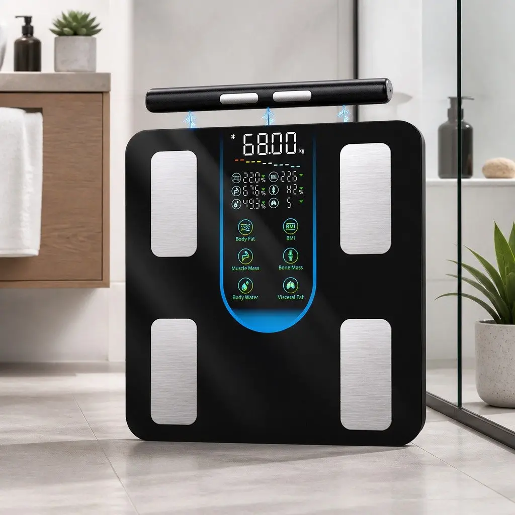 Smart Body Fat Scale Digital Bathroom Weight Monitor Bluetooth 8 Profiles LED