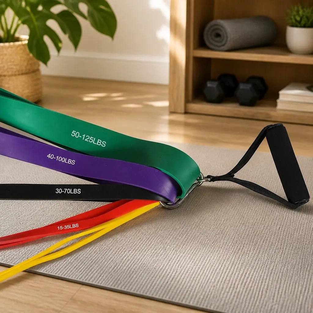 Resistance Bands Set TPE Material 5 Piece Heavy Duty Workout Training Yoga Stretch