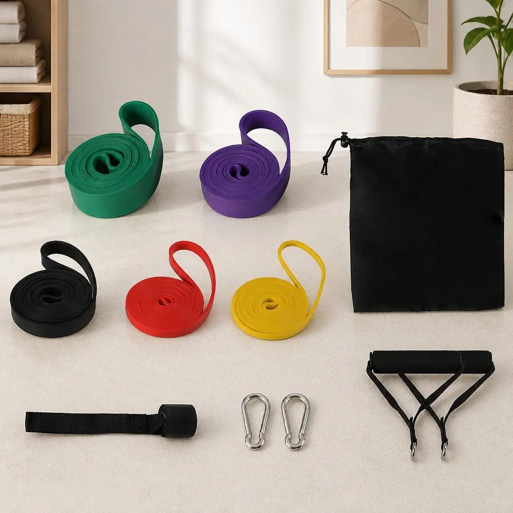 Resistance Bands Set TPE Material 5 Piece Heavy Duty Workout Training Yoga Stretch