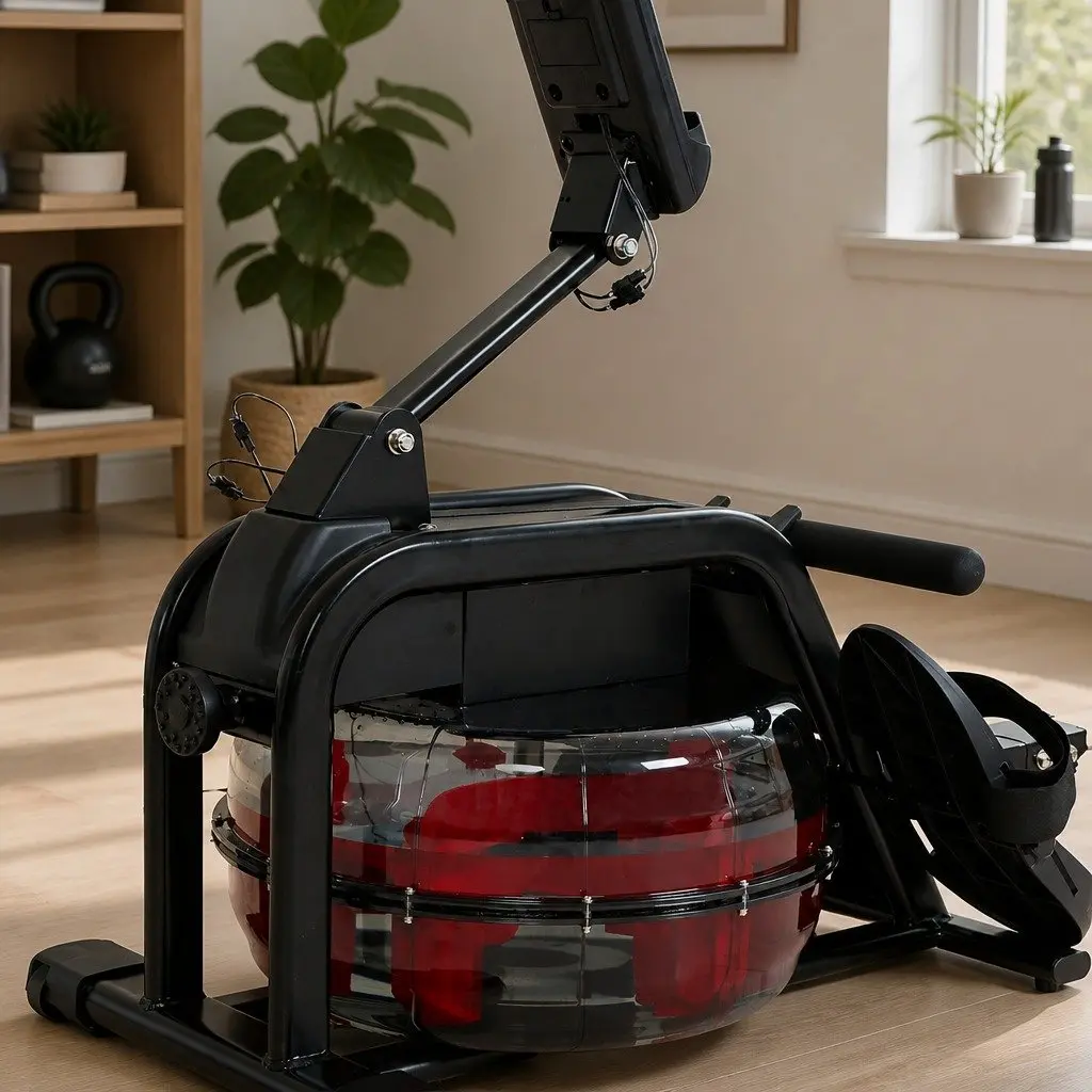Water Rowing Machine Steel and Plastic Frame 11L Water Tank Black Red