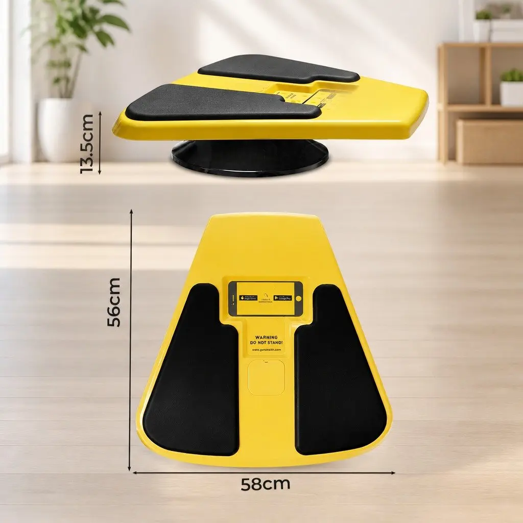 Balance Board Trainer Plastic 56cm Yellow 360 Degree Rotation Core Abdominal Exercise Fitness