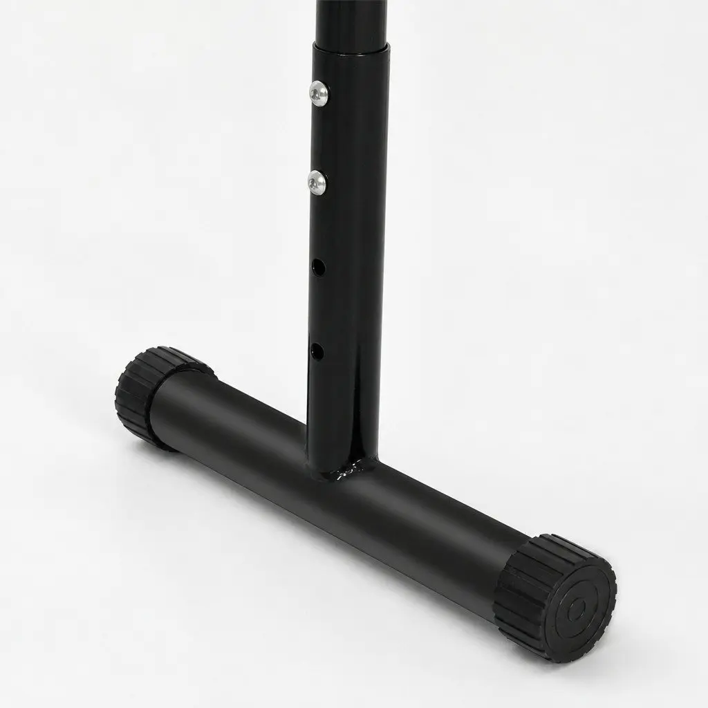 Parallel Dip Bar Station Adjustable Height Steel Tube Black