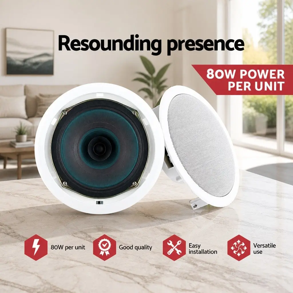 6 Inch Ceiling Speaker In Wall Home Audio Stereo Tweeter White 6 Pack Set