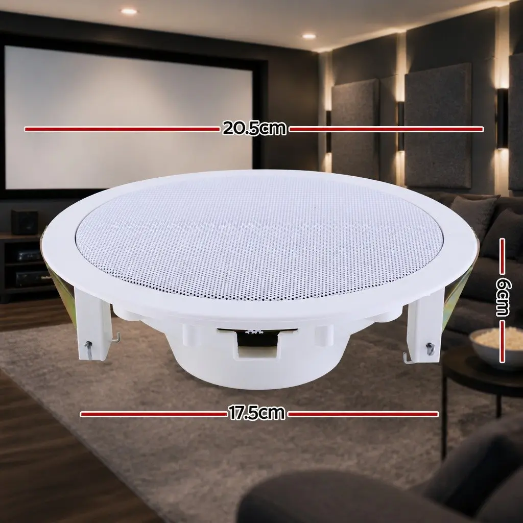6 Inch Ceiling Speaker ABS Construction White 8 Piece