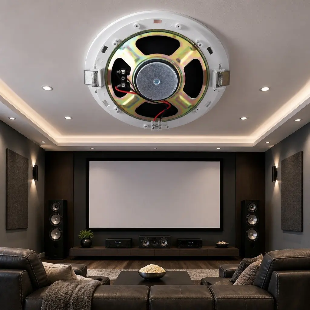 6 Inch Ceiling Speaker ABS Construction White 8 Piece