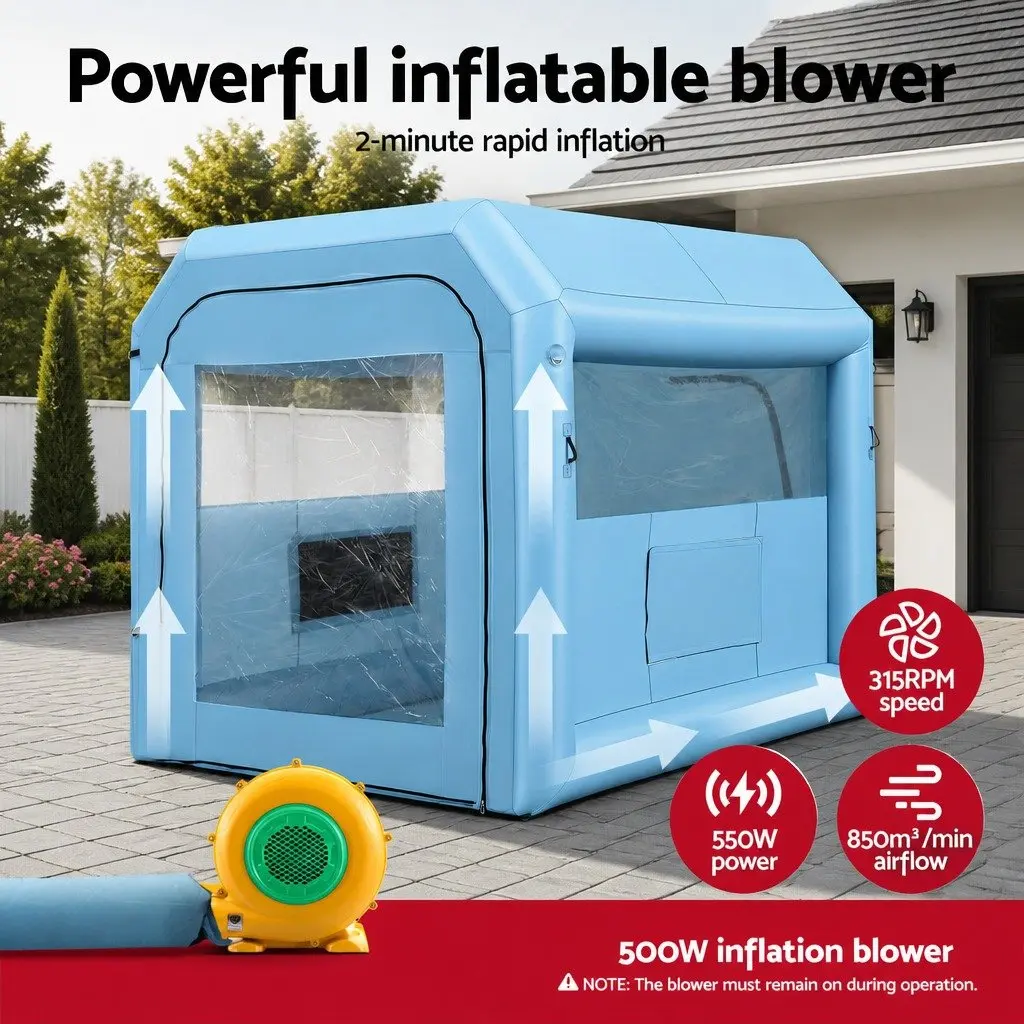 Inflatable Paint Booth 2.5x2.5x3M for Home Use