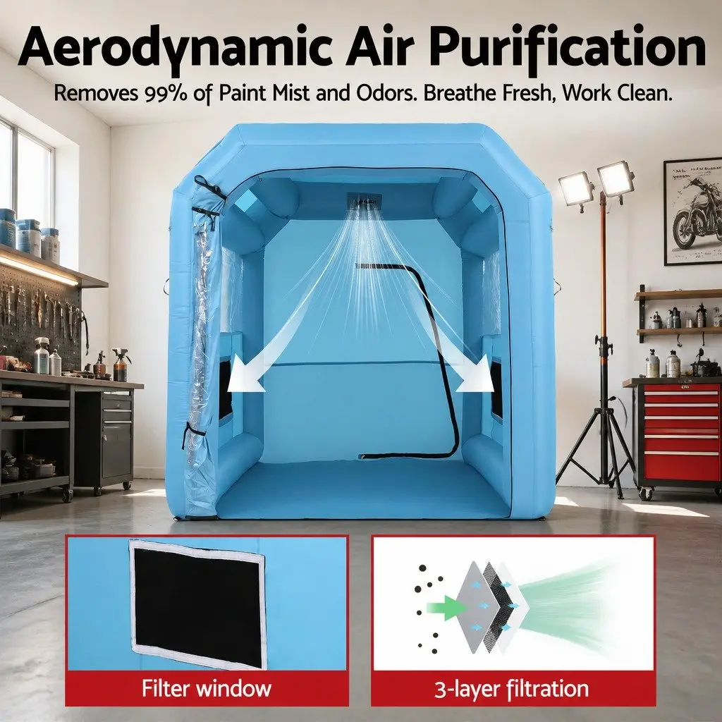 Inflatable Paint Booth 2.5x2.5x3M for Home Use