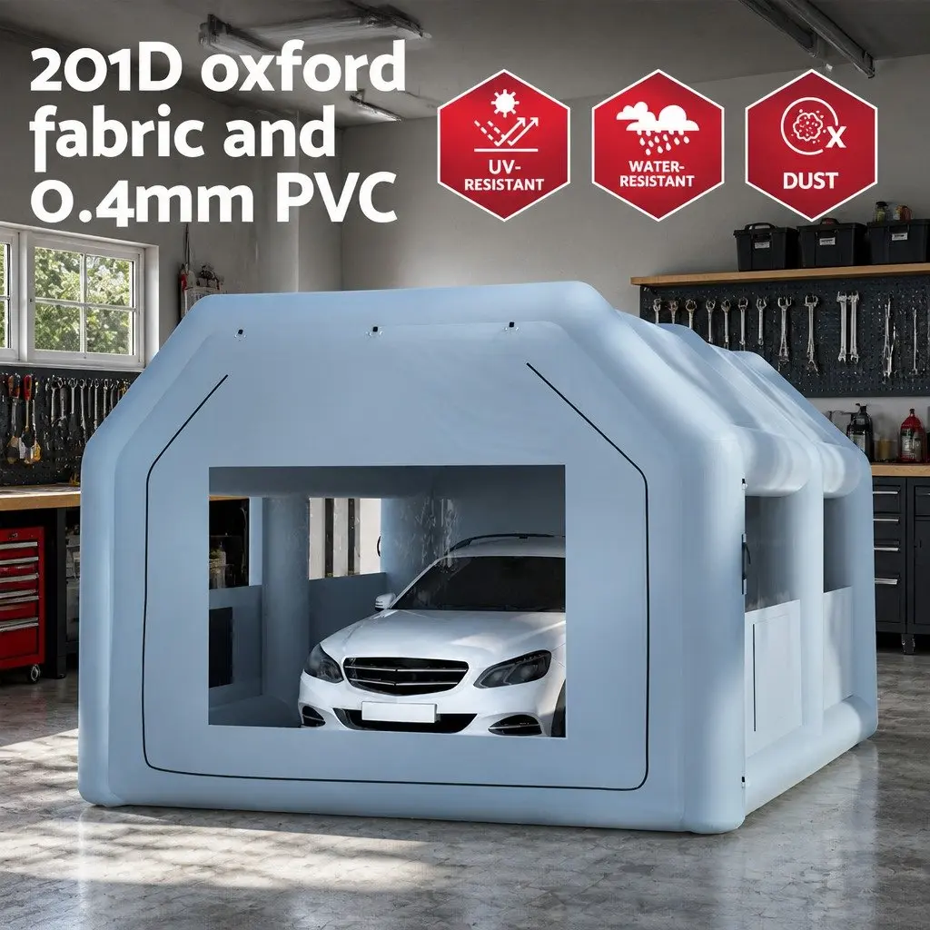 Inflatable Spray Paint Booth 6x4m 201D Oxford Fabric Blue