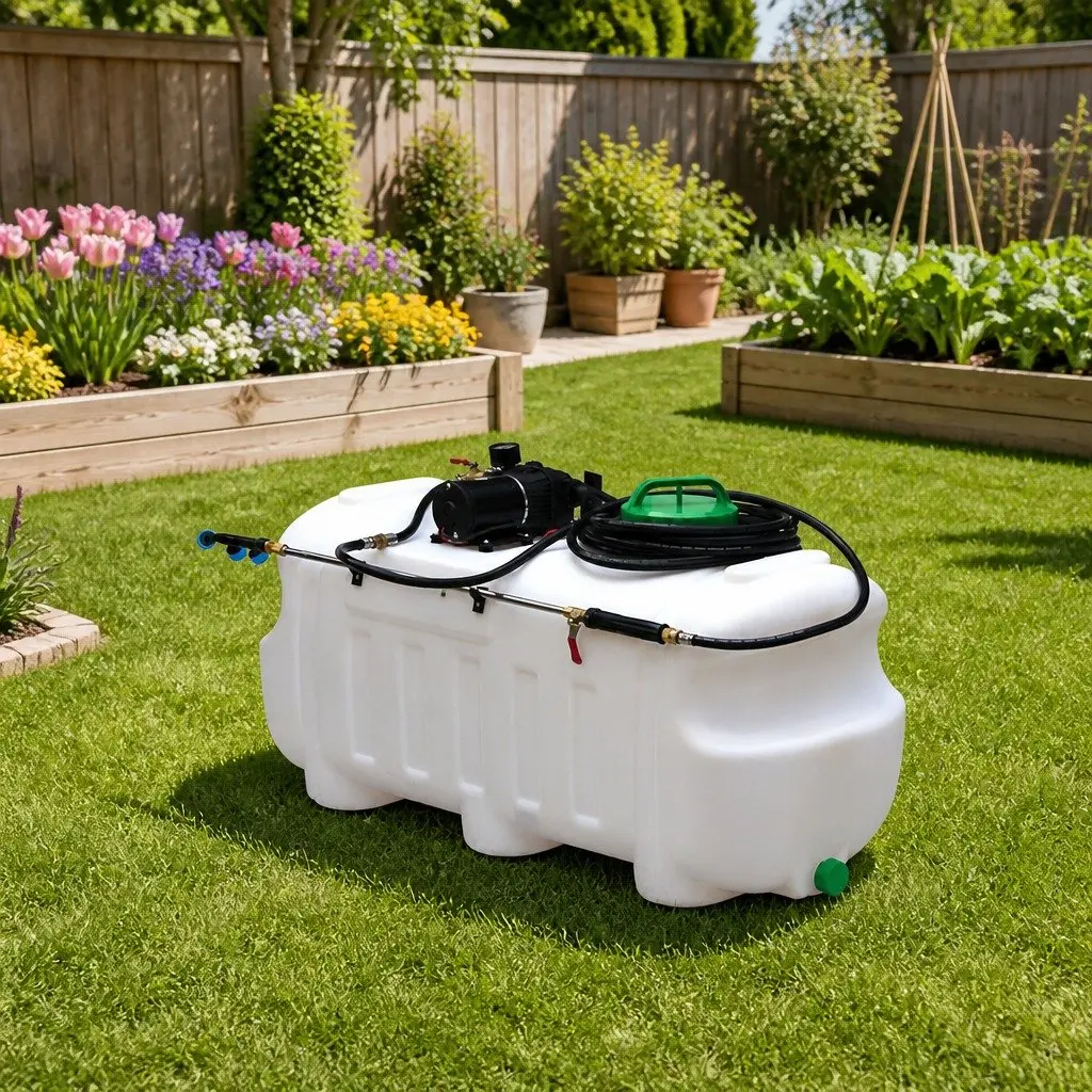 Weed Sprayer 100L Tank Trailer 1.5M Boom Black Garden Spray System
