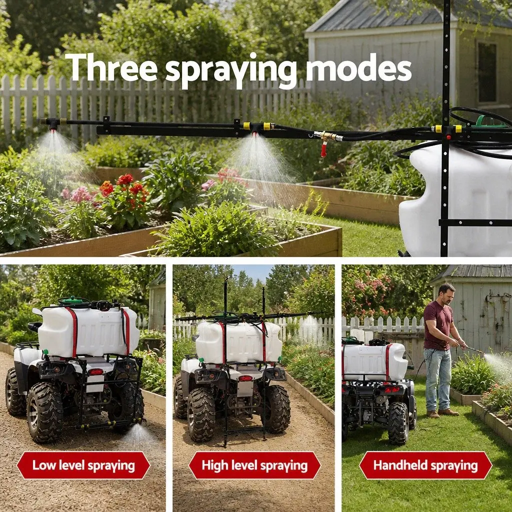 Weed Sprayer 100L Tank 3M Boom ATV Black Garden Spray Pesticide Herbicide
