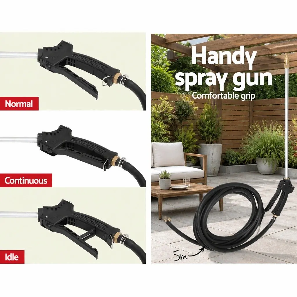 100L Spray Tank Self-Priming Pump 1.5M Rear Boom Black ATV Mounted Garden Sprayer
