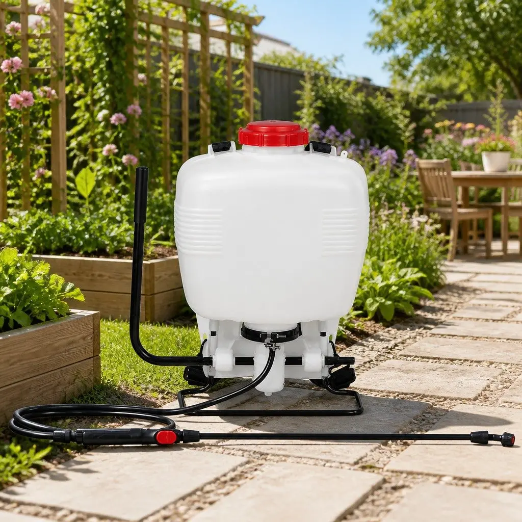 15L Backpack Sprayer Knapsack Pressure Pump White and Red