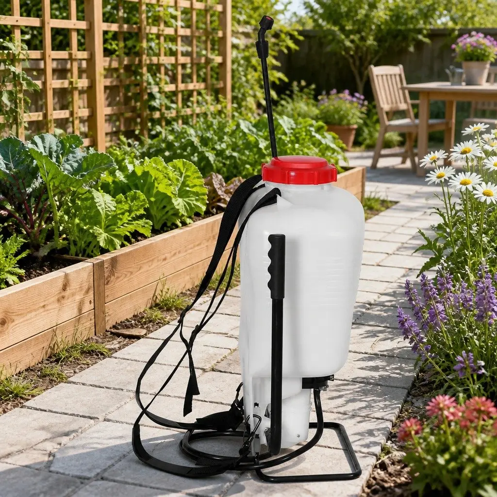 15L Backpack Sprayer Knapsack Pressure Pump White and Red