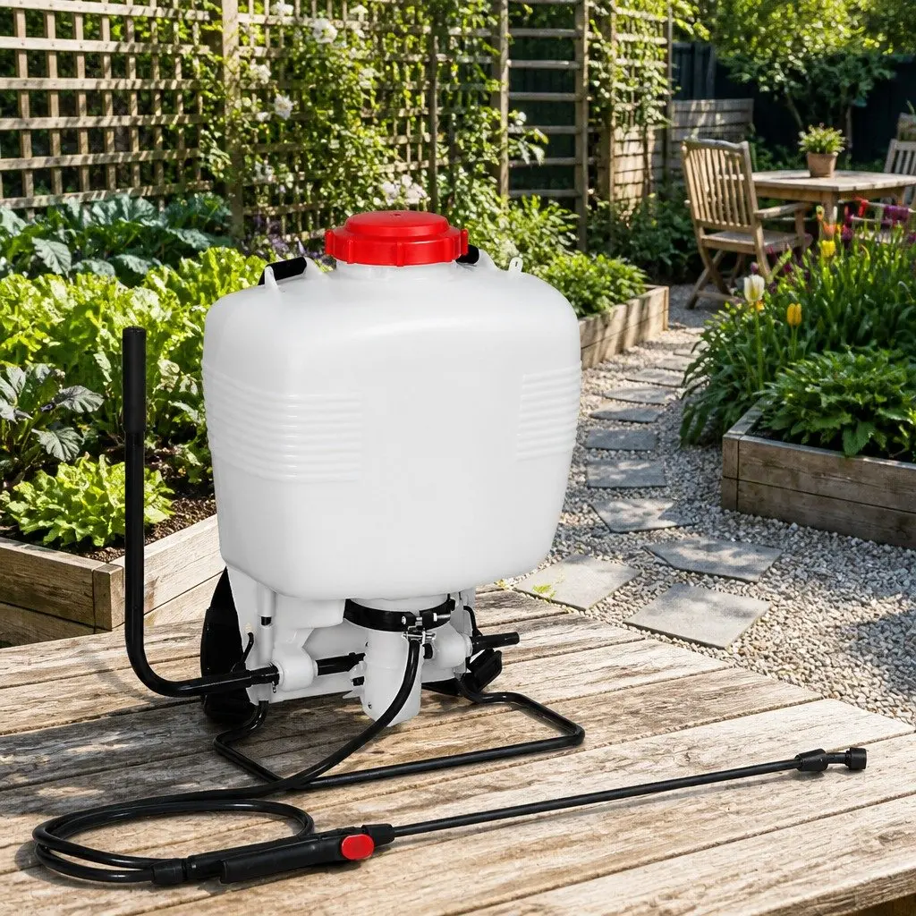 15L Backpack Sprayer Knapsack Pressure Pump White and Red