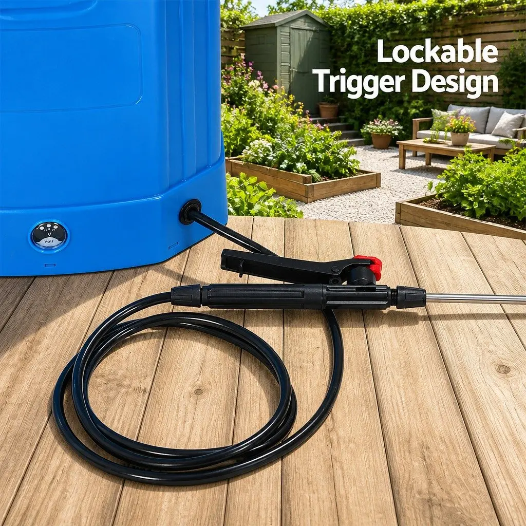 Electric Backpack Sprayer 16L Stainless Steel Blue Knapsack Tank Pesticide Herbicide Garden Spray