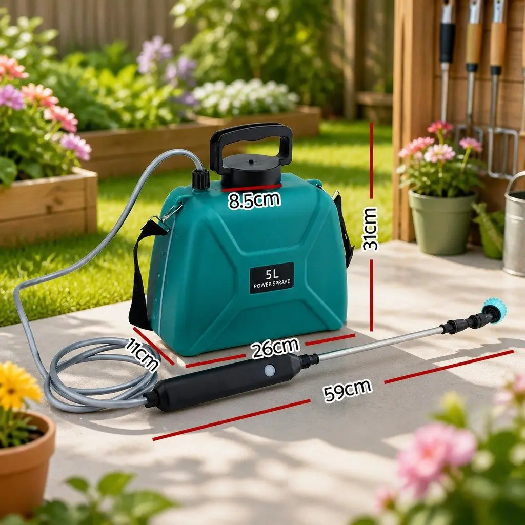 Electric Garden Sprayer USB Rechargeable 5L Green Herbicide Dual Spray Modes