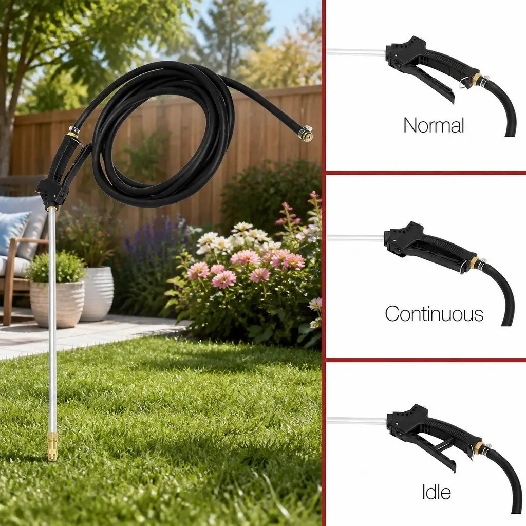 60L Weed Sprayer Trailer with Rear Boom and Handheld Spray Gun 12V Pump Adjustable Black Garden Equipment