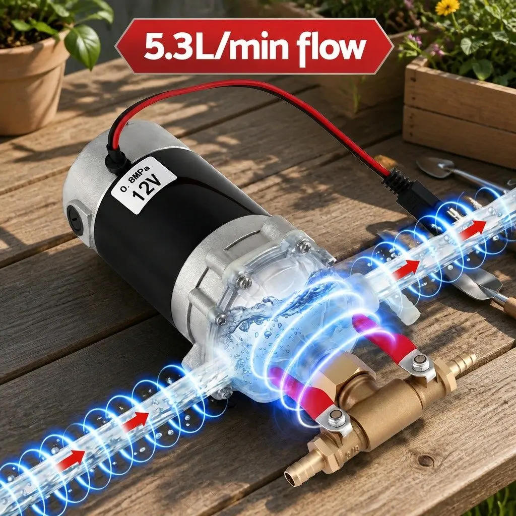 Garden Pump Sprayer Diaphragm Pressure 12V Compact Black