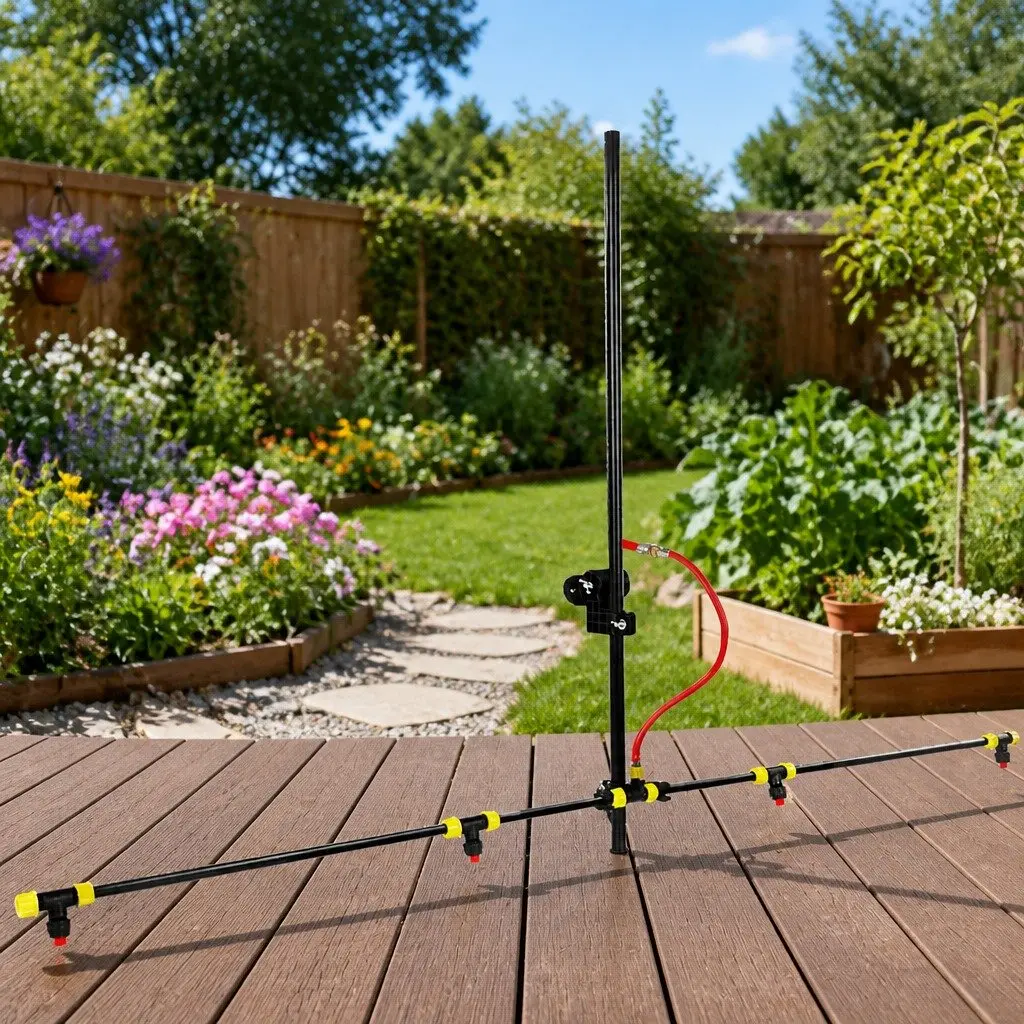 Adjustable Spray Boom 151cm Width 1.5M Hose 4 Nozzles Black