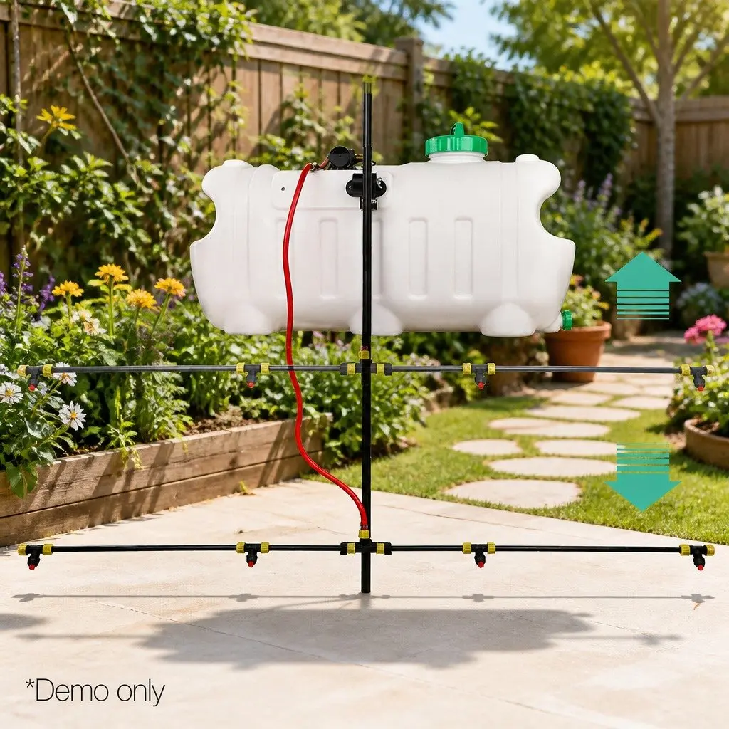 Adjustable Spray Boom 151cm Width 1.5M Hose 4 Nozzles Black