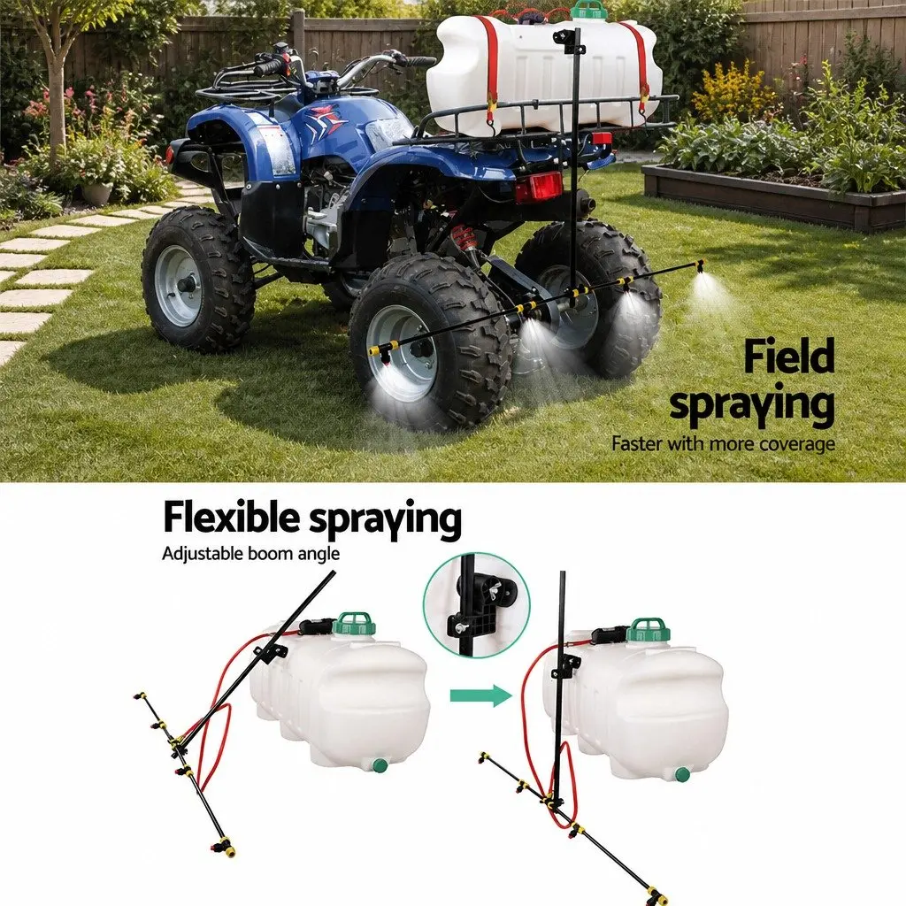 Adjustable Spray Boom 151cm Width 1.5M Hose 4 Nozzles Black