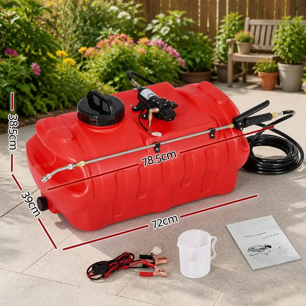 50L ATV Weed Sprayer Pump Boom Spot Spray Tank Garden Quad Bike Herbicide Red