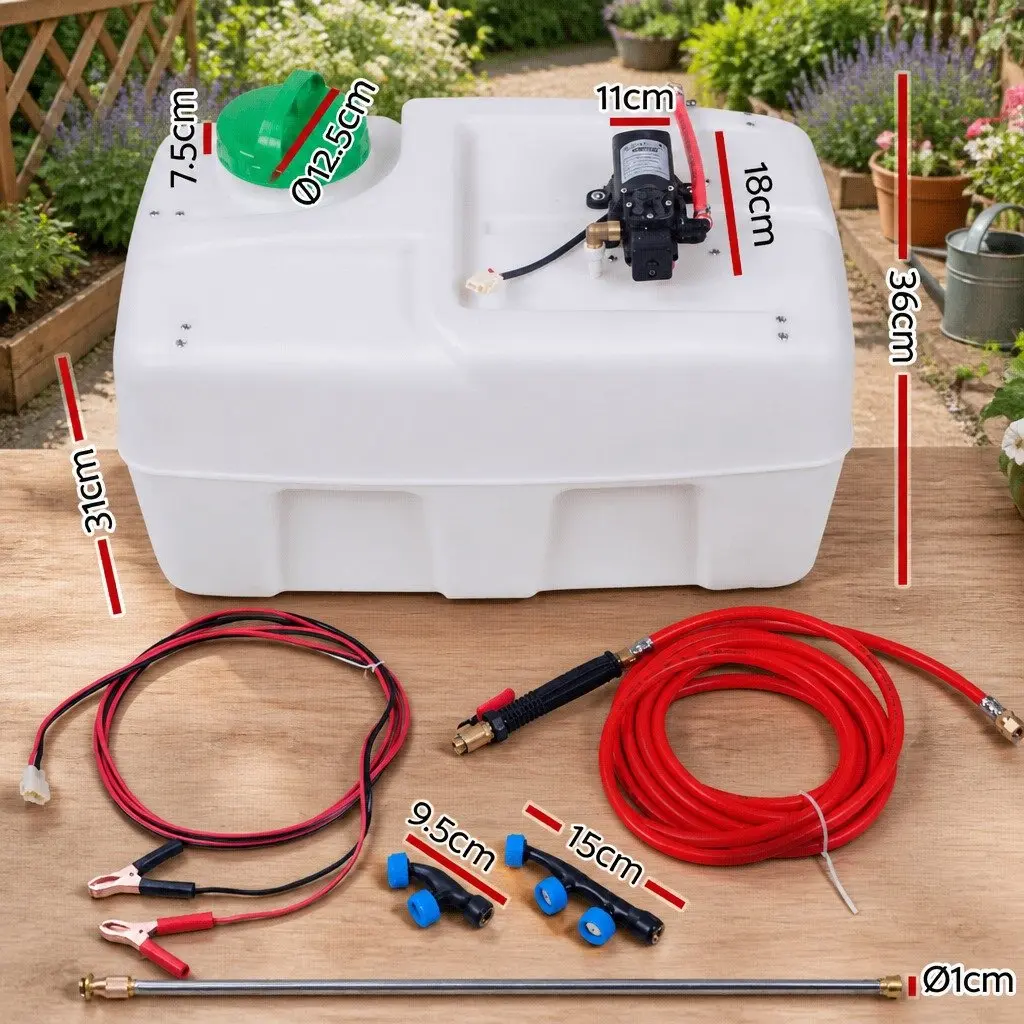 50L Electric Weed Sprayer 12V Black Tank with 3 Nozzles and Hose