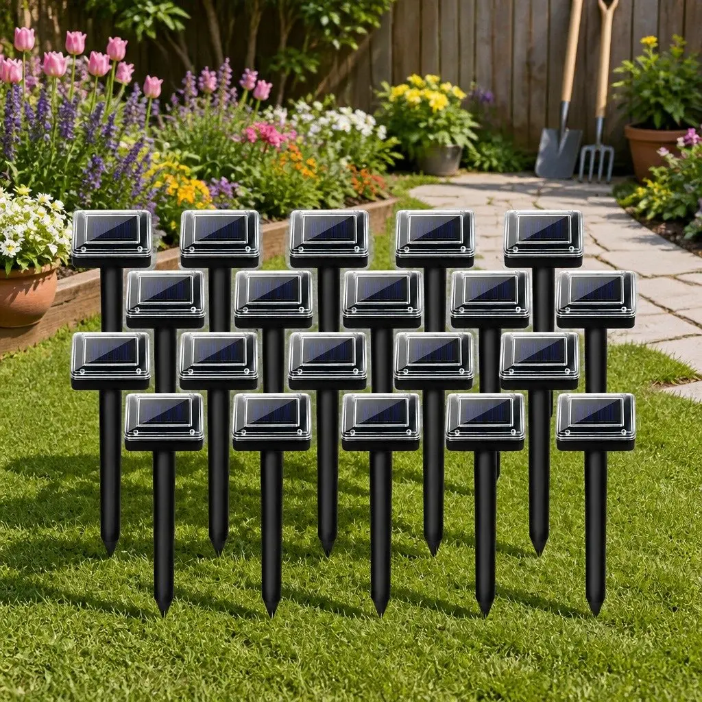 Snake Repeller Solar Powered Ultrasonic 20 Pack Black Garden Yard Farm Pest Control