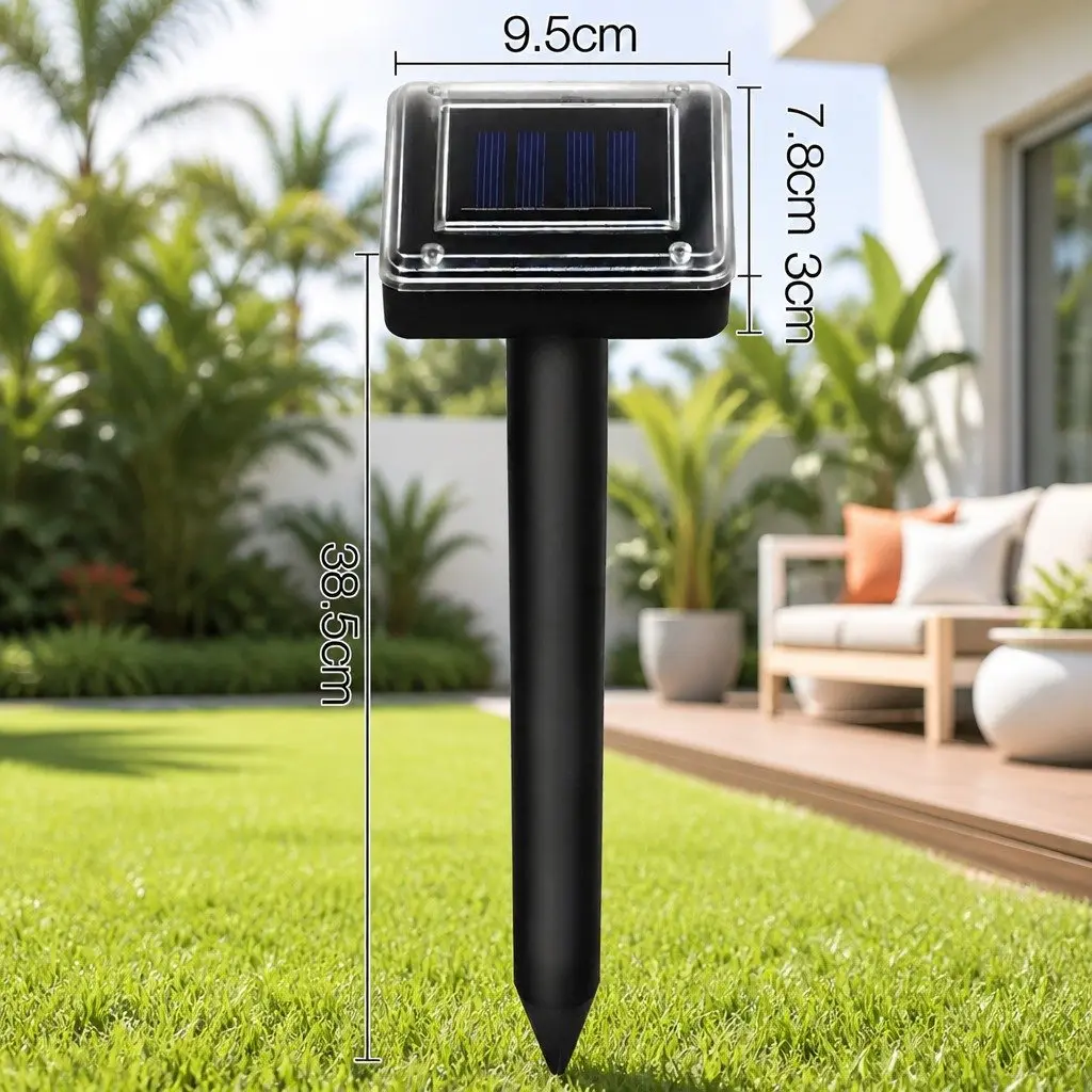 Ultrasonic Solar Snake Repeller Black 8 Pack Weatherproof Pest Control for Garden Yard Farm Orchard