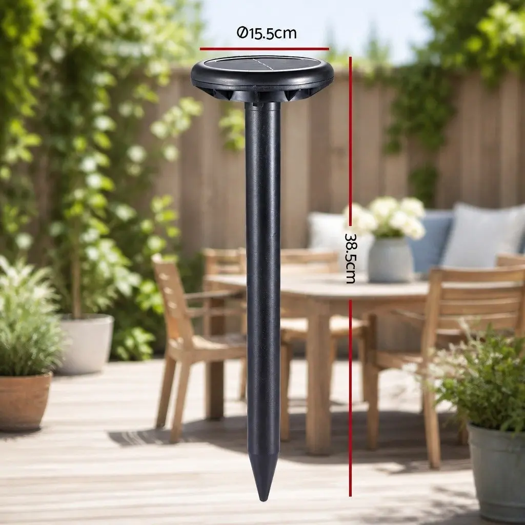 Snake Repeller Ultrasonic Solar Powered 12 Piece Black Garden Yard Farm Orchard
