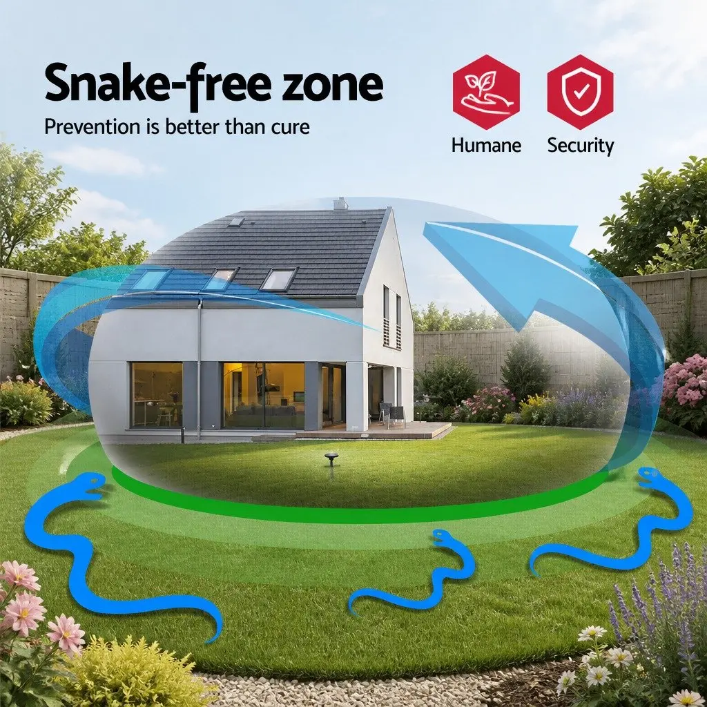 Snake Repeller Solar Powered Ultrasonic 6 Pack Weatherproof Heavy Duty ABS Plastic