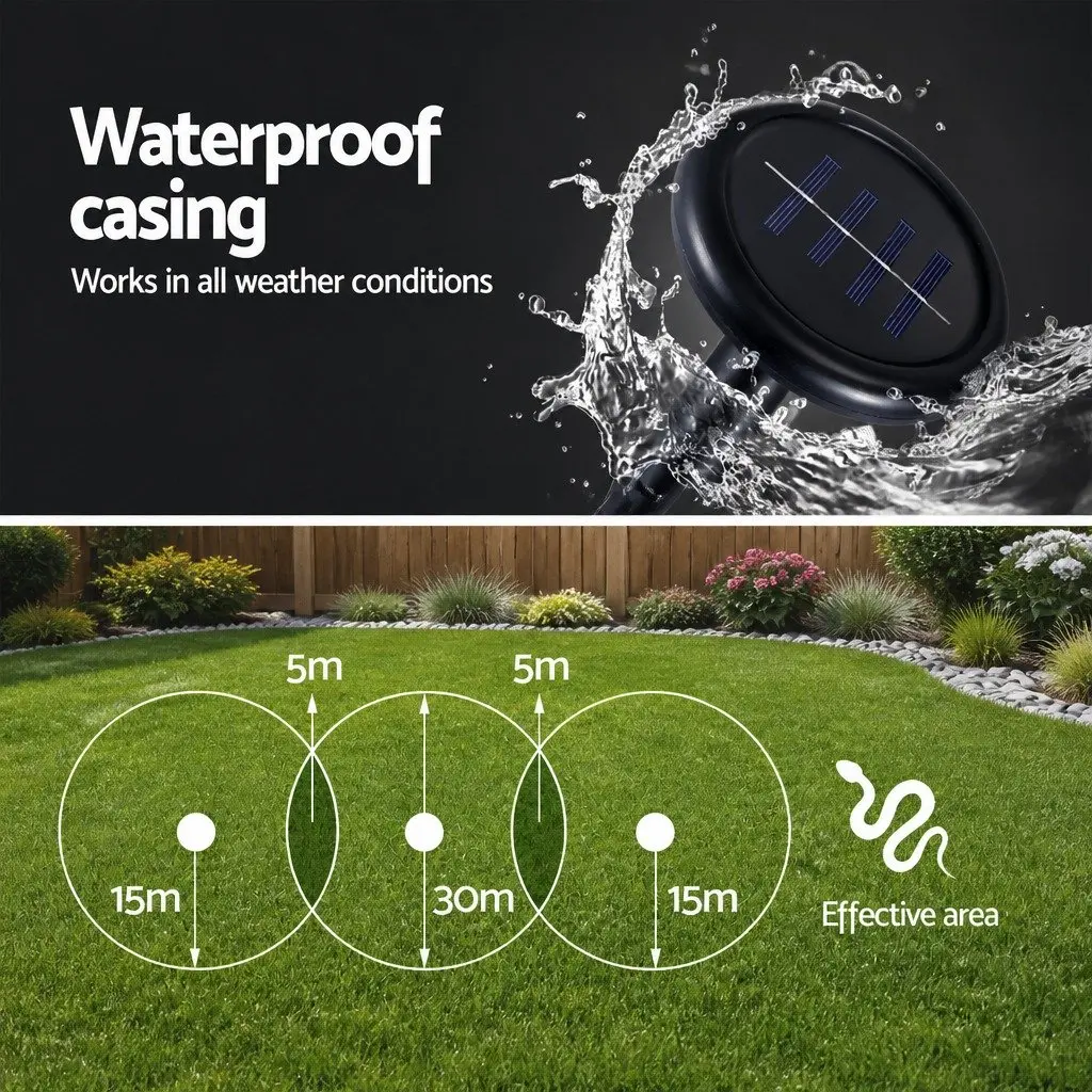 Snake Repeller Solar Powered Ultrasonic 6 Pack Weatherproof Heavy Duty ABS Plastic