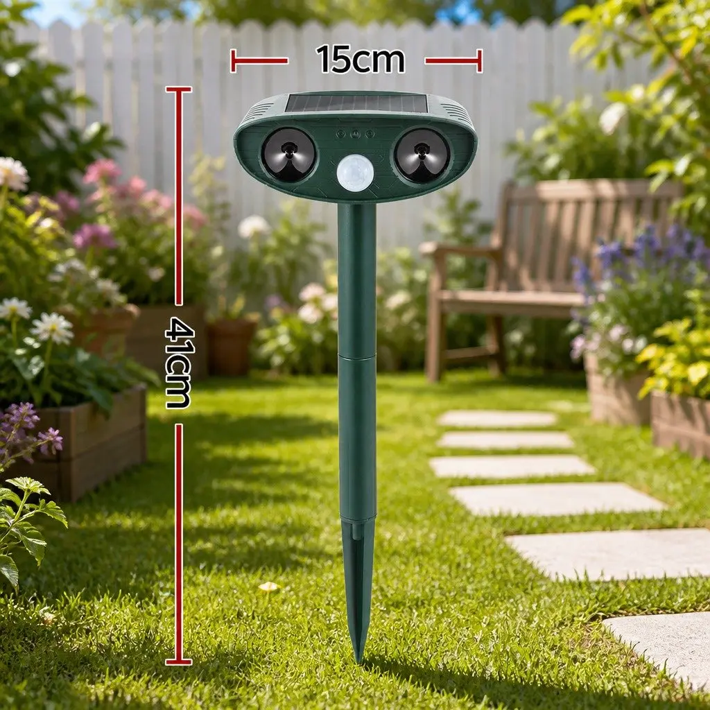 Ultrasonic Snake Repeller Solar Battery Powered Motion Sensor Garden Yard