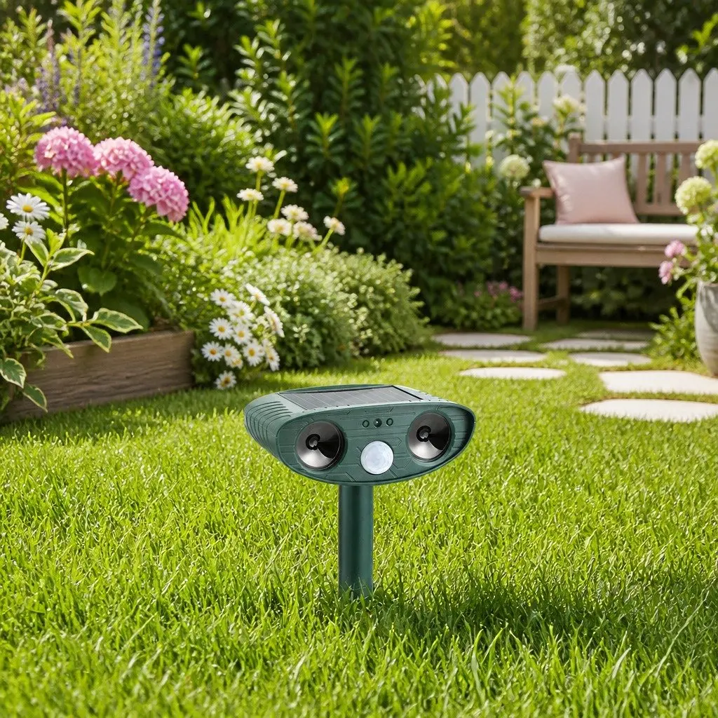 Ultrasonic Snake Repeller Solar Battery Powered Motion Sensor Garden Yard
