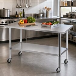Practical Stainless Steel Kitchen Work Bench for Any Space