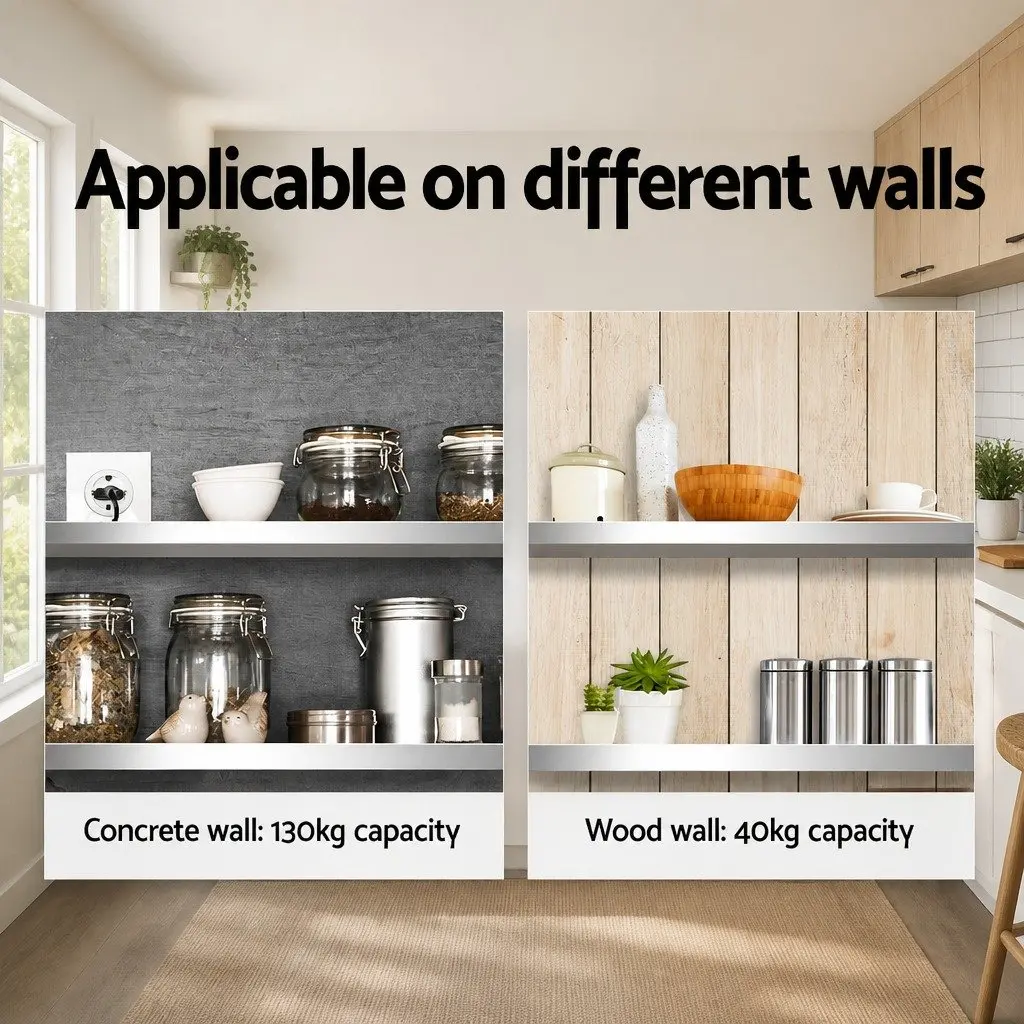 Stainless Steel Kitchen Wall Shelf 900mm Silver Heavy Duty Mounted Rack Storage Display