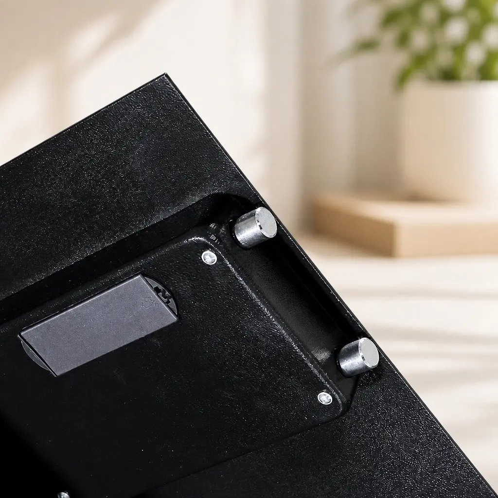 Digital Safe Steel 6.4L Black Compact Electronic Security Box for Home Office Desk Storage