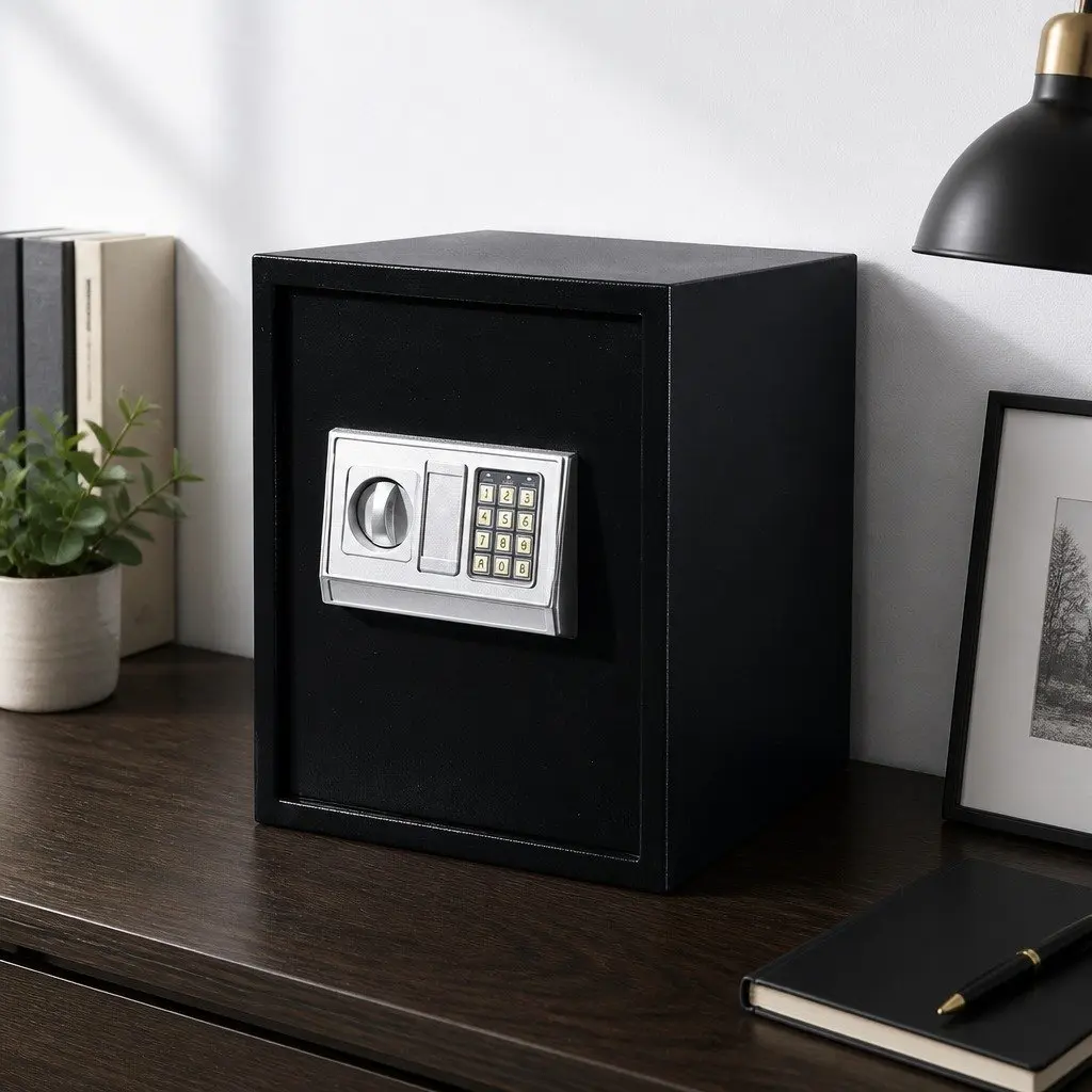 Digital Safe Steel 50L Black Compact Size Electronic Security Box